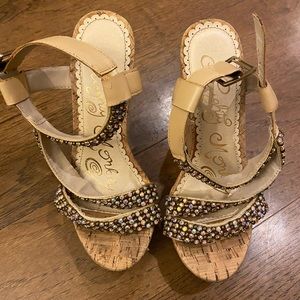 Naughty Monkey rhinestone wedge size 6